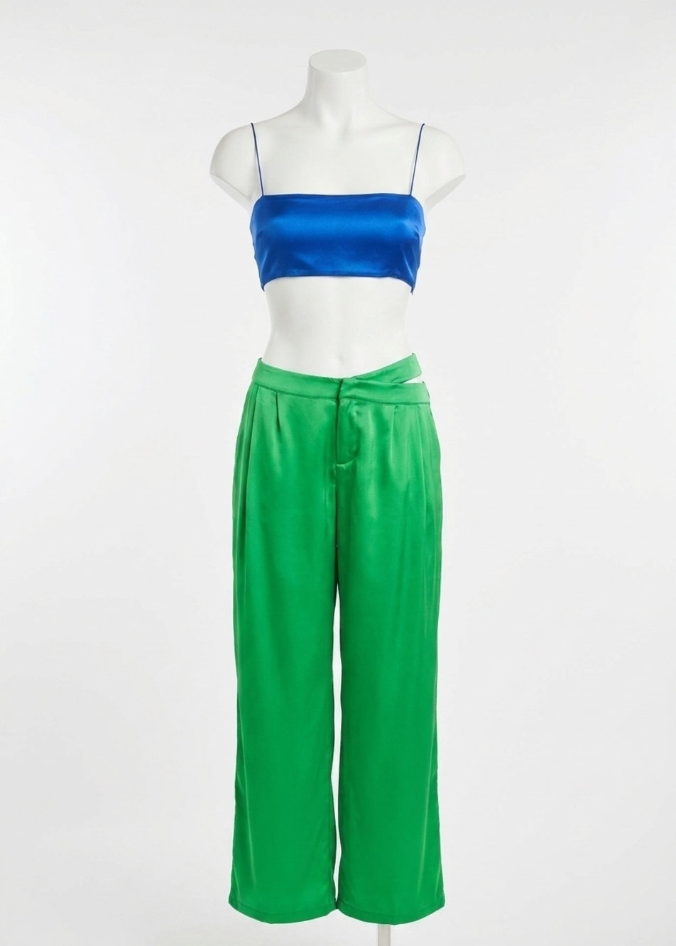NEW SER.O.YA clay silk bra top in royal blue